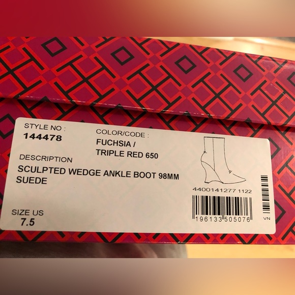 TORY BURCH SCULPTED WEDGE ANKLE BOOT - Picture 8 of 9